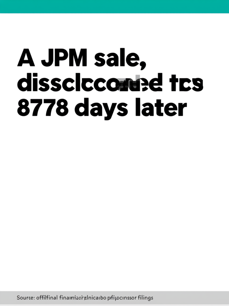 Editorial illustration: IG slide 1 — A JPM sale, disclosed 876 days later